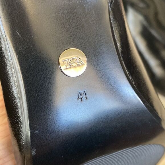 NWOT Zara Black Ankle Boots Spike Studded Toe Stiletto Heels - Picture 11 of 14